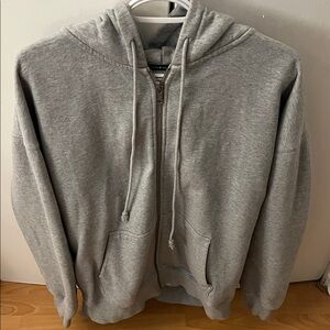 Brandy Melville Gray Zip-Up Sweater
